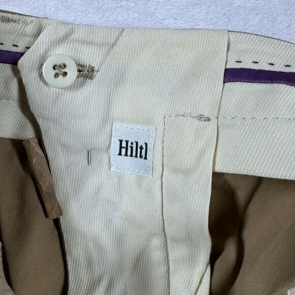 Hiltl Men's Flat Front‎ Stretch Dress Pants Khaki 36x29 German Business - Picture 5 of 9